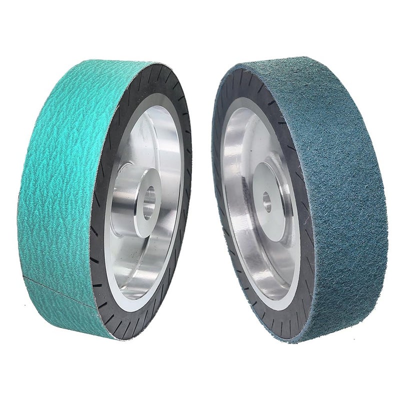 Rams Bralin 8 x 2 inch Rubber Expansion Centrifugal Wheel Working with Zirconia/Non-Woven Nylon Sanding Bands (8 x 2 x 5/8" Wheel) - Image 4